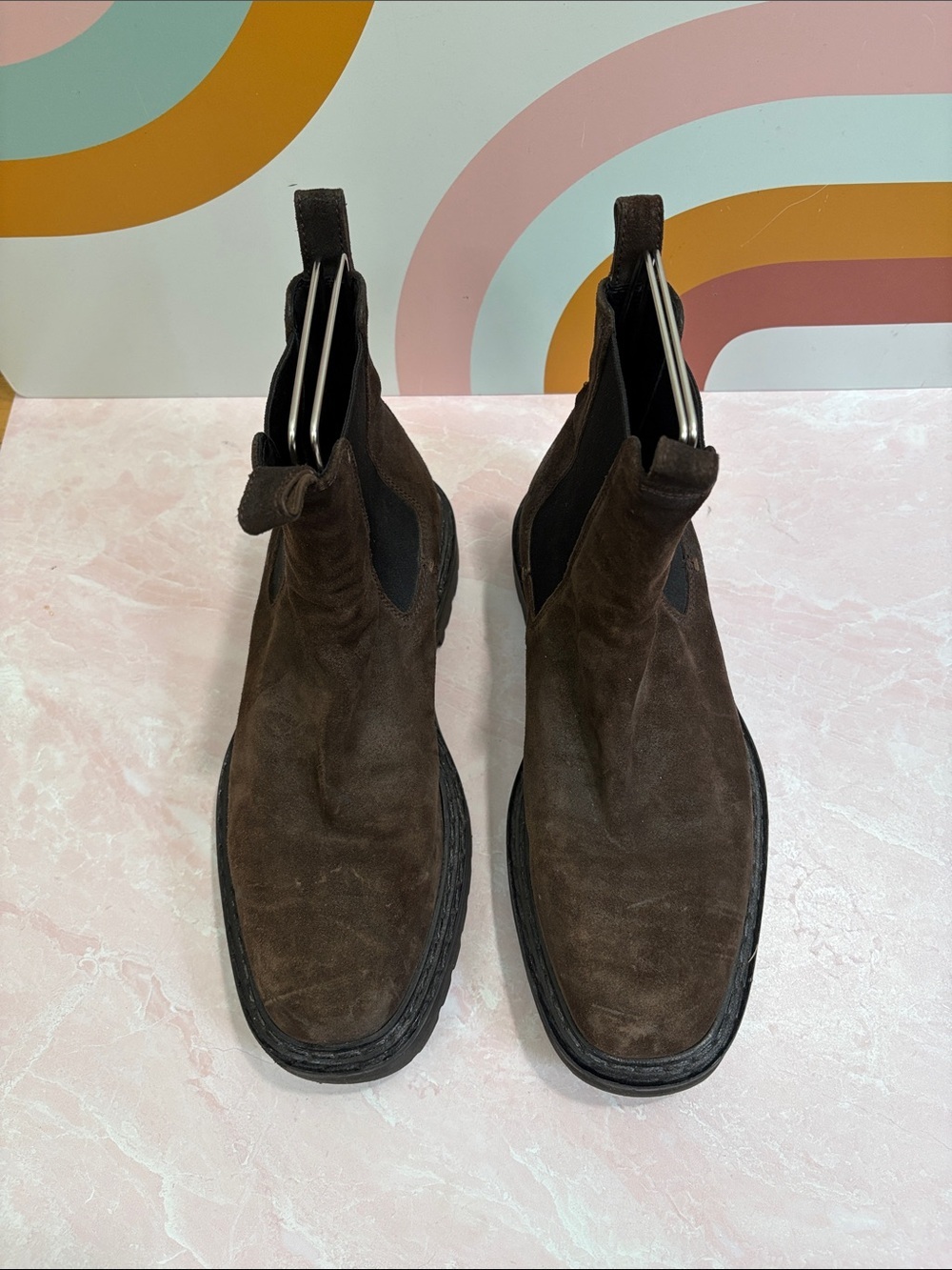 Officine Creative St Moritz Brown Suede Chukka Boots w/Black Lug Sole Italy 41
